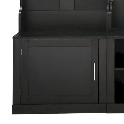 Minimalist 4-In-1 Freestanding Wooden Hall Tree with Multiple Storage Spaces