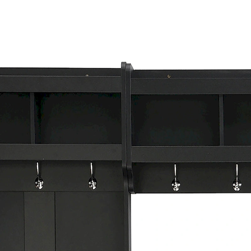 Minimalist 4-In-1 Freestanding Wooden Hall Tree with Multiple Storage Spaces