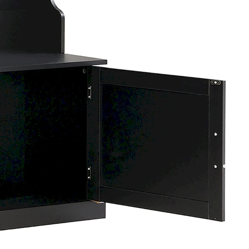 Minimalist 4-In-1 Freestanding Wooden Hall Tree with Multiple Storage Spaces