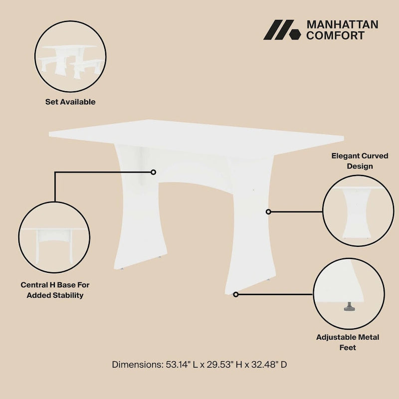 Manhattan Comfort Coney Mid-Century Modern Dining Table
