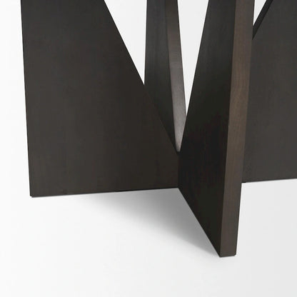 Tarro 60 Round Textured Espresso Wood w/ Geometrical Base Dining Table - 60.0L x 60.0W x 30.0H