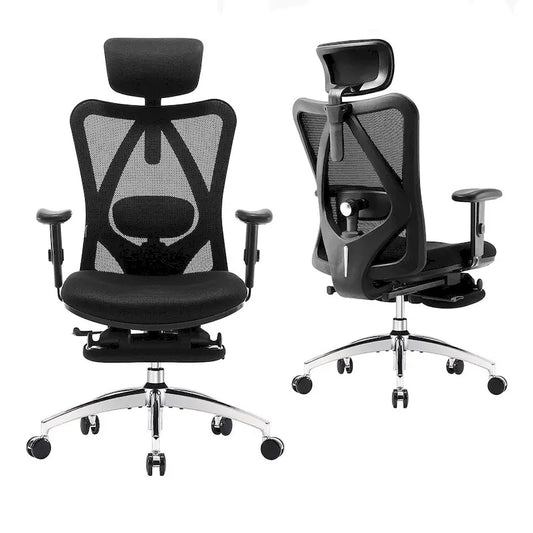 SIHOO Ergonomic Office Chair with Footrest,High Back chair for big and tall, Black - 68*70*130