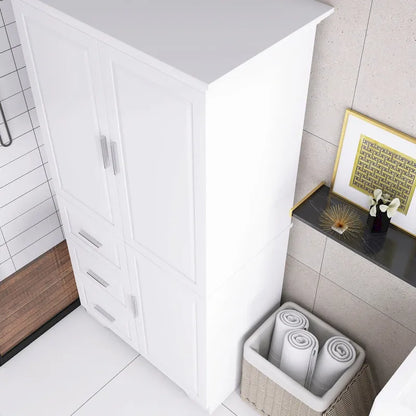 32 in. W x 72 in. H Storage Cabinet with Doors and Three Drawers