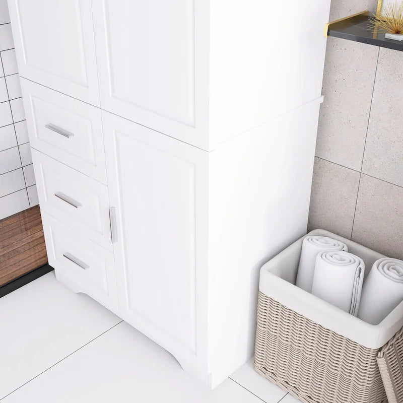 32 in. W x 72 in. H Storage Cabinet with Doors and Three Drawers