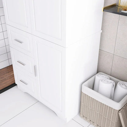 32 in. W x 72 in. H Storage Cabinet with Doors and Three Drawers