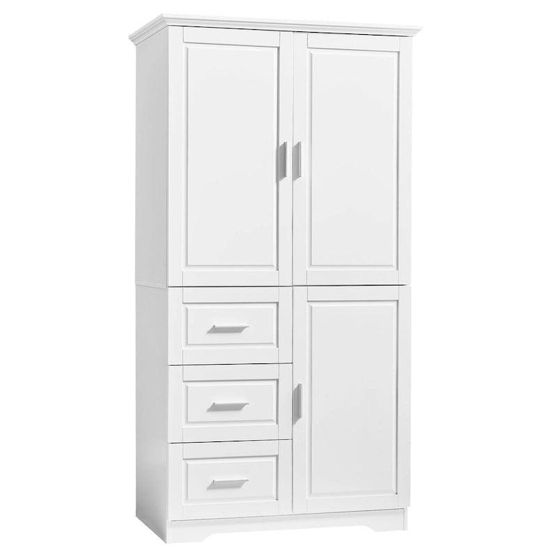 32 in. W x 72 in. H Storage Cabinet with Doors and Three Drawers