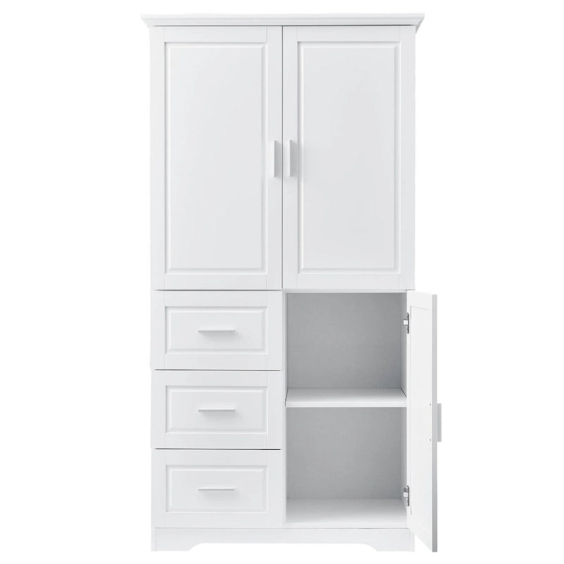 32 in. W x 72 in. H Storage Cabinet with Doors and Three Drawers