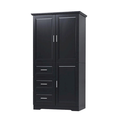 32 in. W x 72 in. H Storage Cabinet with Doors and Three Drawers