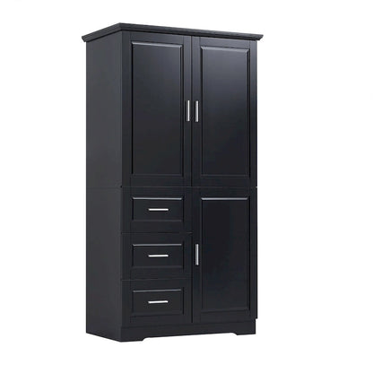 32 in. W x 72 in. H Storage Cabinet with Doors and Three Drawers