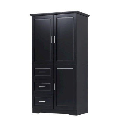 32 in. W x 72 in. H Storage Cabinet with Doors and Three Drawers