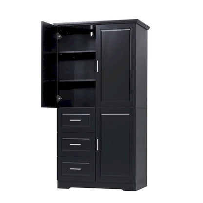 32 in. W x 72 in. H Storage Cabinet with Doors and Three Drawers