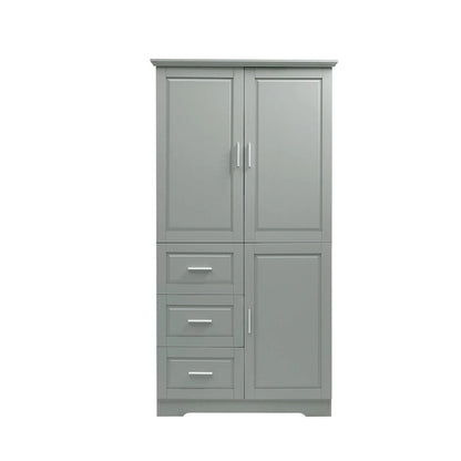32 in. W x 72 in. H Storage Cabinet with Doors and Three Drawers