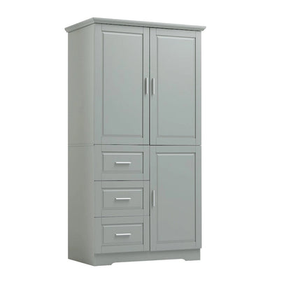 32 in. W x 72 in. H Storage Cabinet with Doors and Three Drawers