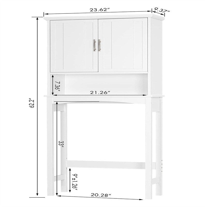 Over The Toilet Storage Cabinet - 9.37D x 23.62W x 62.2H