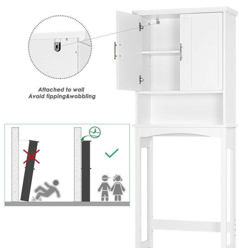 Over The Toilet Storage Cabinet - 9.37D x 23.62W x 62.2H