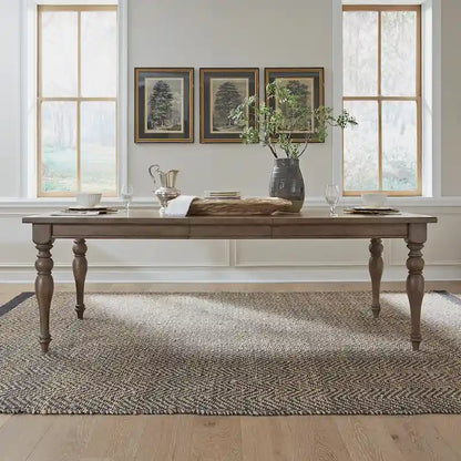 Americana Farmhouse Dusty Taupe Rectangular Table Set with Dining Chairs Various Options