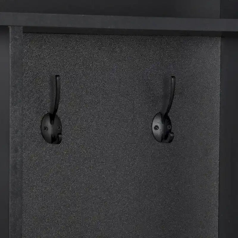 Wide Hall Tree with Storage Bench - Minimalist Shoe Cabinet, Cube Storage, 8 Hooks