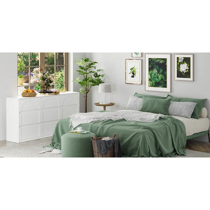 White 9-Drawer Dresser with Modern Design and Safety Features