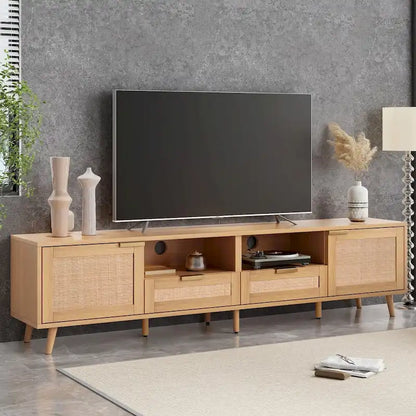 Rattan TV Stand for TVs up to 85