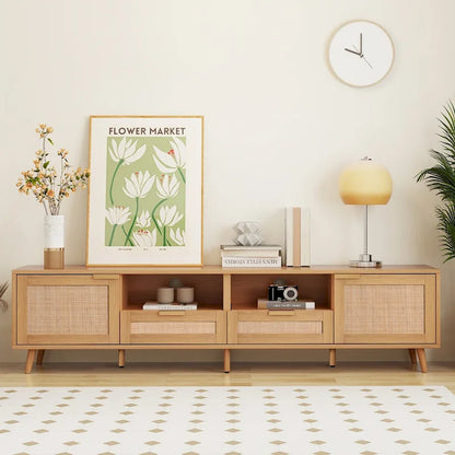 Rattan TV Stand for TVs up to 85