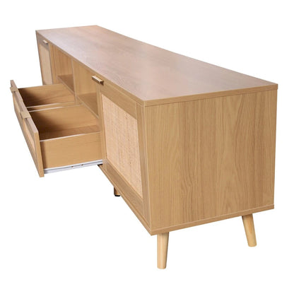Rattan TV Stand for TVs up to 85