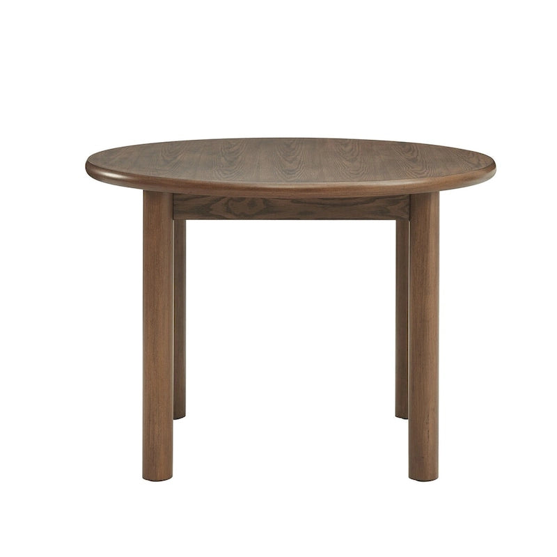 42 Round Dining Table for 4 Person, Retro Kitchen Table, Wooden Dinner Room Table with Solid Wood Legs,Ultra Easy to Assemble