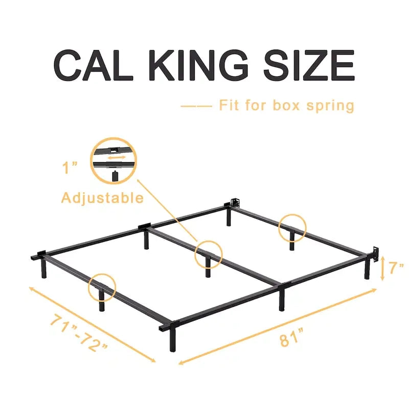 7 Inch Adjustable Steel Bed Frames Heavy Duty